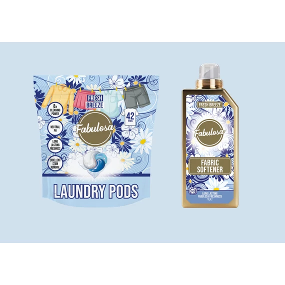 CSOMAGAJÁNLAT - Fabulosa mosókapszula (42db) és Fabulosa öblítő - Fresh Breeze (1l)