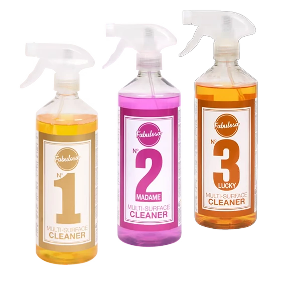 Fabulosa N°1 multifunkciós tisztító spray (750ml), Fabulosa N°2 multifunkciós tisztító spray - Madame (750ml), Fabulosa N°3 multifunkciós tisztító spray - Lucky (750ml) csomagajánlat